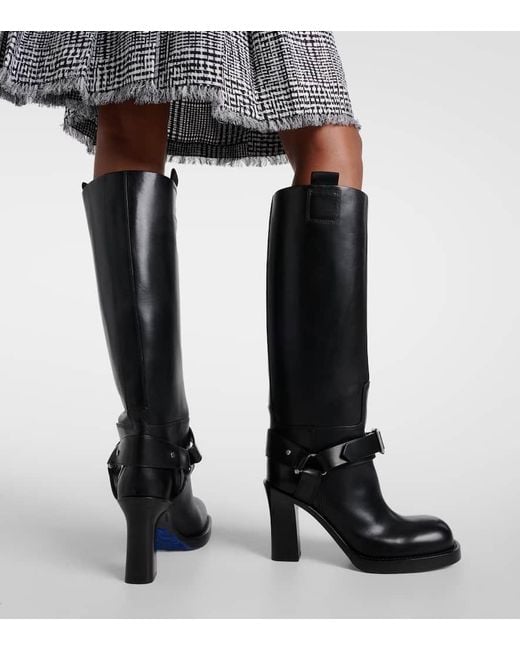 Burberry Black Stiefel Stirrup Aus Leder