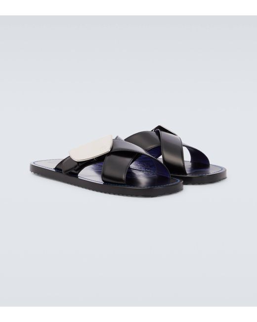 Burberry Blue Leather Sandals for men