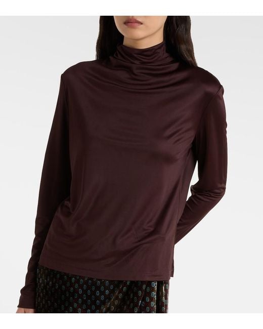 Dries Van Noten Purple Huala Draped Top