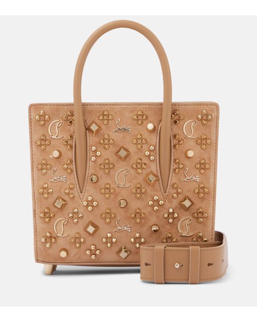 Christian Louboutin Brown Paloma Mini Studded Leather Tote Bag