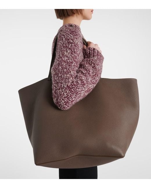 The Row Brown Park Xl Leather Tote Bag