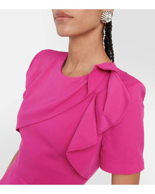 Roland Mouret Pink Asymmetrical Midi Dress