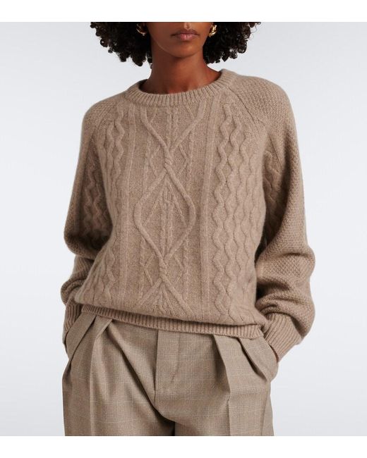 arch4 Brown Delilah Cable-Knit Cashmere Sweater