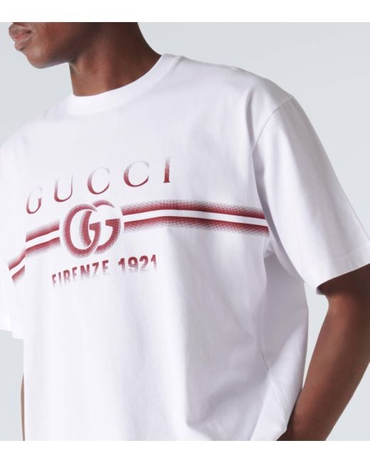 T-shirt en coton a logo Gucci pour homme en coloris White