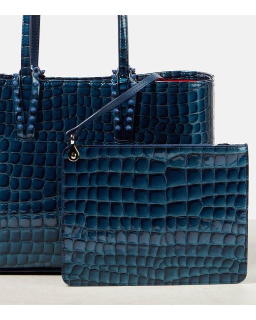 Christian Louboutin Blue Cabata Small Leather Tote Bag