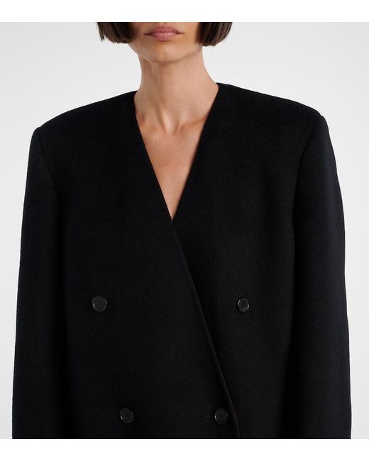 The Row Black Calitra Scarf-Detail Cashmere Jacket