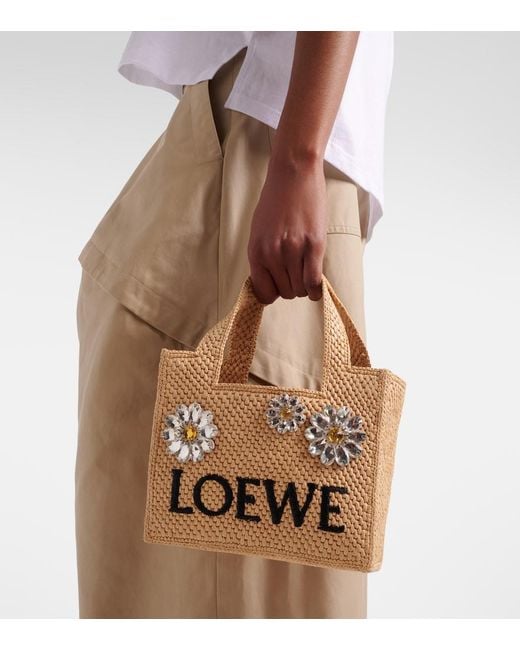 Loewe Metallic Paula's Ibiza Embellished Raffia Top-Handle Bag