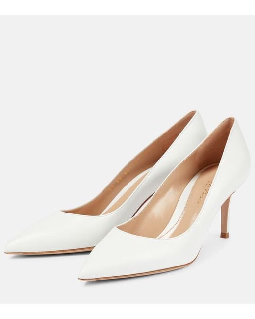 Gianvito Rossi White Gianvito 70 Leather Pumps