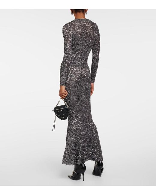 Balenciaga Gray Sequined Metallic Knit Sweater