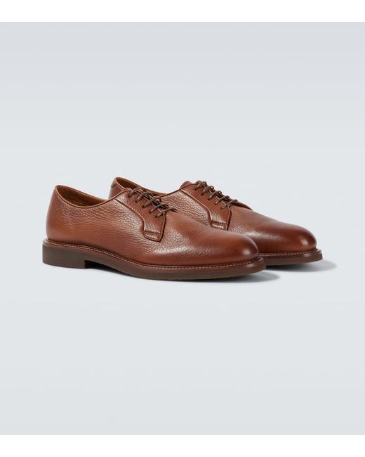 Brunello Cucinelli Schnuerschuhe Aus Leder in Brown für Herren
