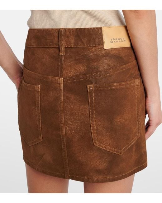Minifalda Kimmy De Piel Sintetica Isabel Marant de color Brown