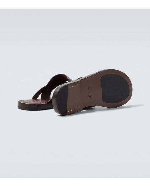 Brunello Cucinelli Brown Leather Sandals for men