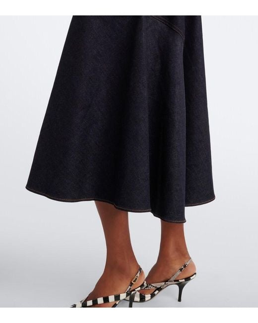 Jacquemus Blue Pina De-Nimes Gathered Denim Midi Dress