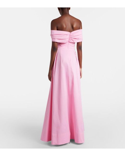 Rebecca Vallance Pink Dianthe Off-Shoulder Bustier Gown