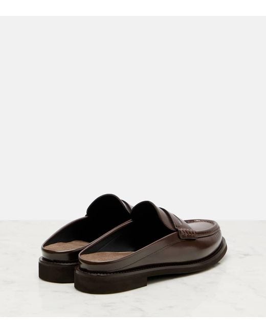 Brunello Cucinelli Brown Slippers Monili Aus Leder