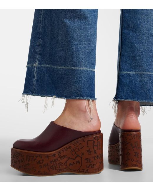 Chloé Brown Maxime Leather Wedges