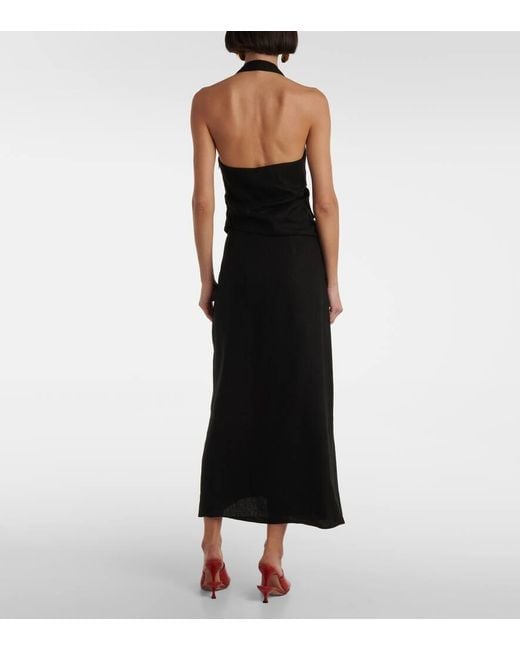 Top Dorian De Mezcla De Lino Sir de color Black