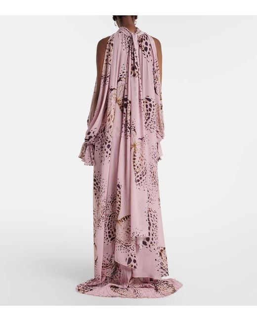 Blumarine Pink Printed Asymmetric Georgette Blouse