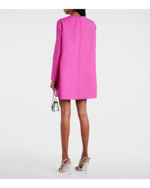 Valentino Pink Crepe Couture Bow-detail Minidress
