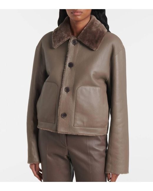 Joseph Brown Reversible Shearling And Leather Jacket