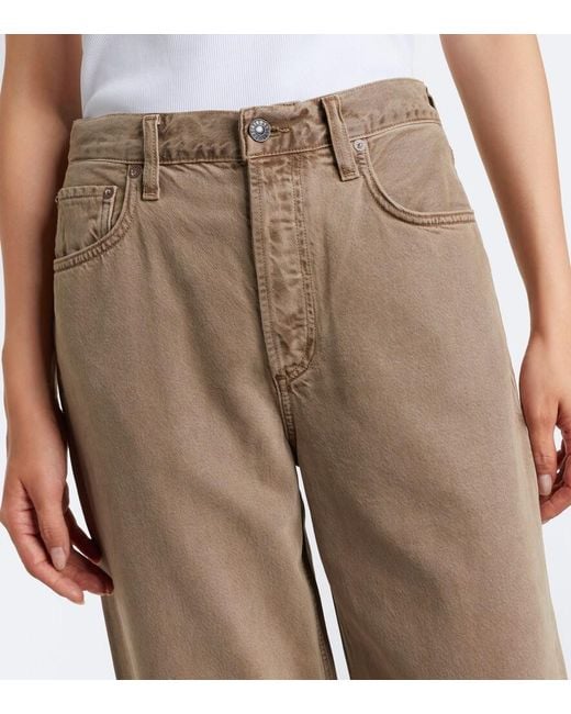Agolde Brown Low Slung Baggy Wide-Leg Jeans