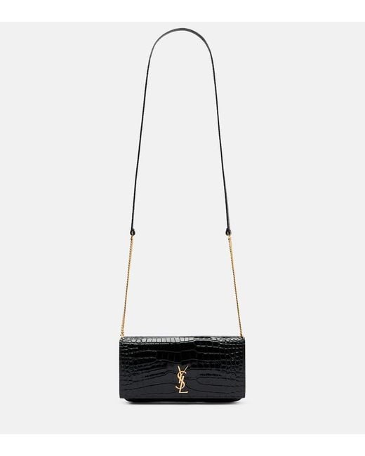 Saint Laurent White Smartphone-Etui Cassandre Mini Aus Leder