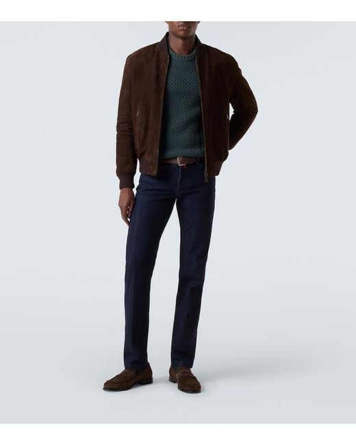 Kiton Brown Suede Loafers for men