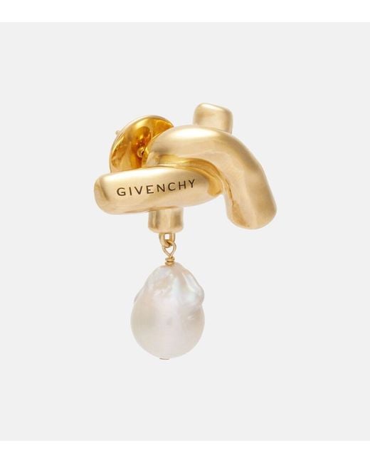 Orecchini Chain Link Con Perle di Givenchy in Metallic