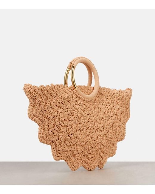 Chloé Brown Tote Bag Bracelet Paravent Small Aus Haekelstrick