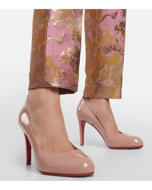 Christian Louboutin Pink Pumppie 85 Patent Leather Pumps