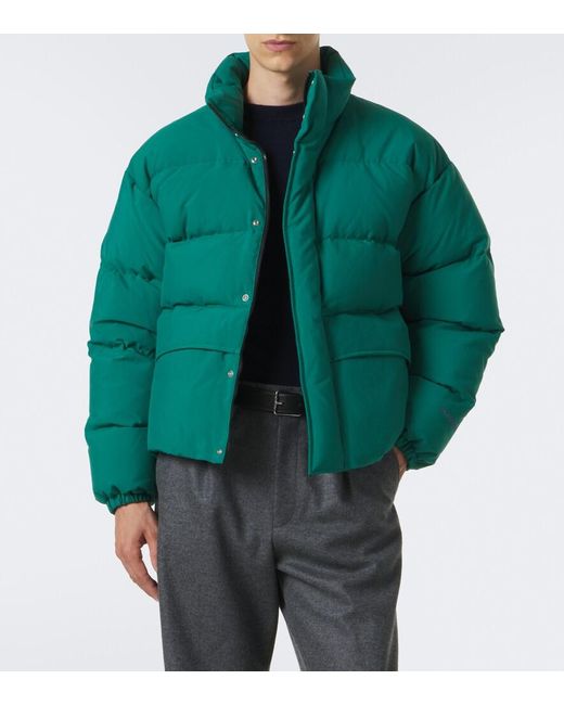 Jil Sander Green Technical Down Jacket for men