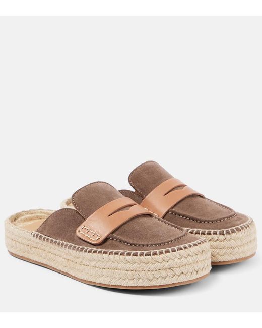 J.W. Anderson Brown Suede Espadrille Loafers