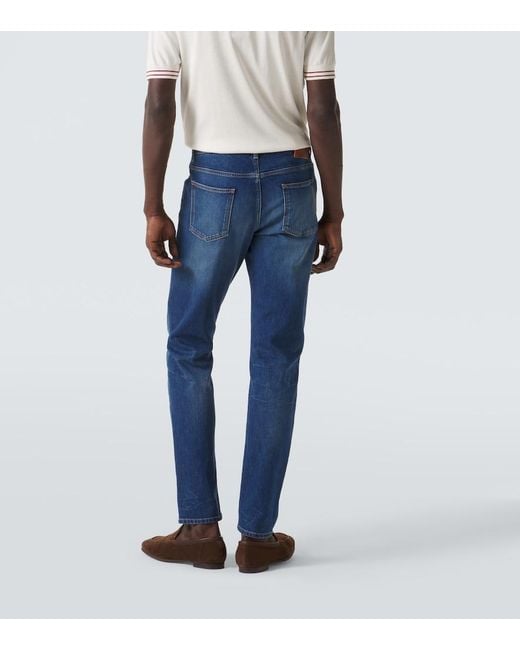 Dolce & Gabbana Blue Mid-Rise Slim Jeans for men