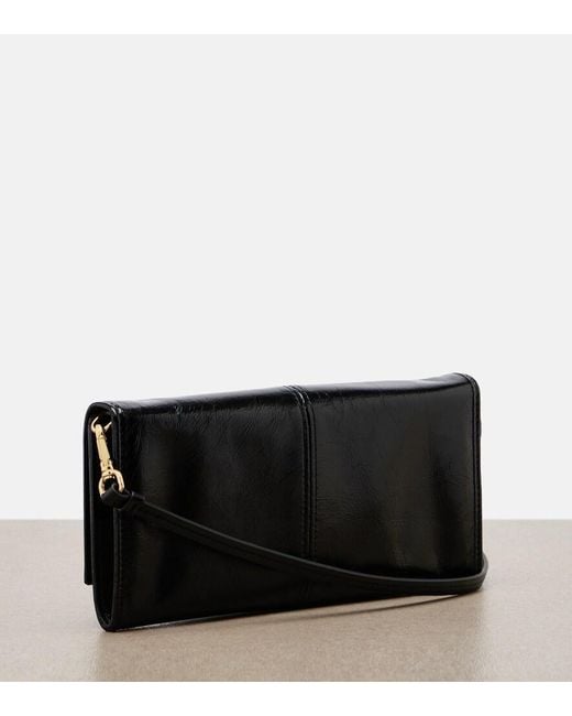 Prada Black Logo Leather Pouch With Strap