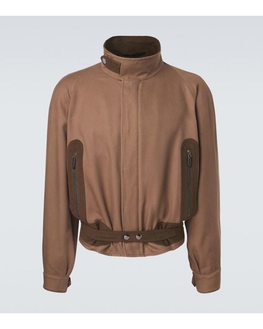 Giorgio Armani Brown Archivio Silk Bomber Jacket for men