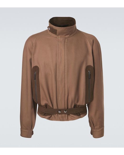Giorgio Armani Brown Archivio Silk Bomber Jacket for men