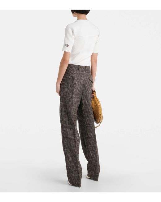 Pantalon ample en laine melangee Bottega Veneta en coloris Gray