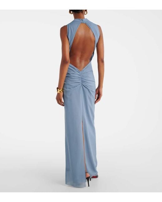 Sir Blue Ruby Open-Back Semi-Sheer Cocktail Dress