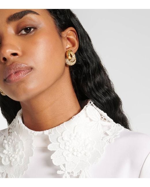 Oscar de la Renta Metallic Love Knot 2.0 Embellished Clip-On Earrings