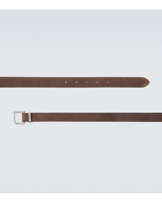 Agnona Brown Suede Belt for men