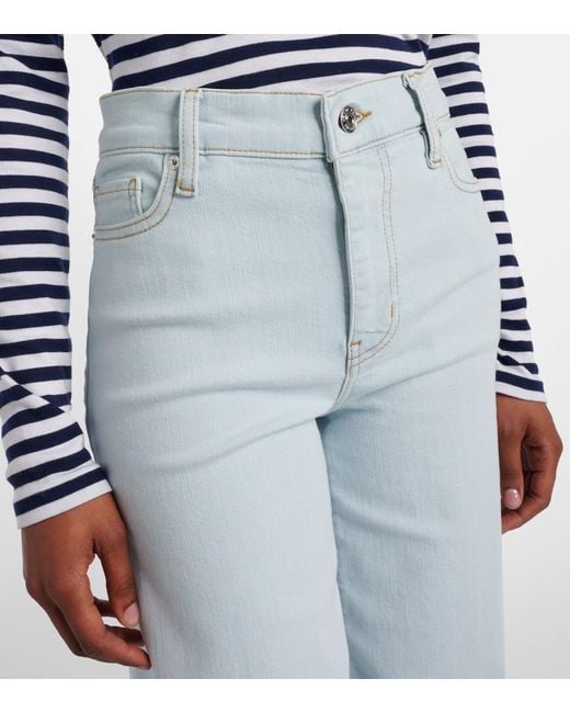 FRAME Blue Le Slim Palazzo Wide-Leg Jeans
