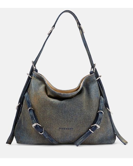 Givenchy Gray Voyou Medium Denim Shoulder Bag