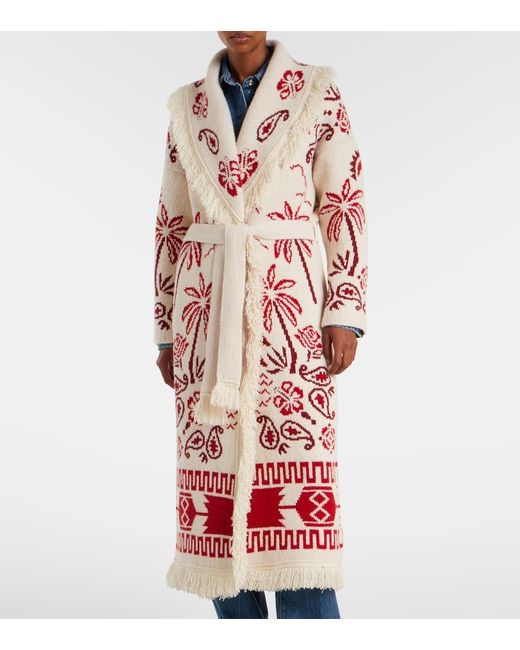 Alanui Red Glimpse Of Eden Coat