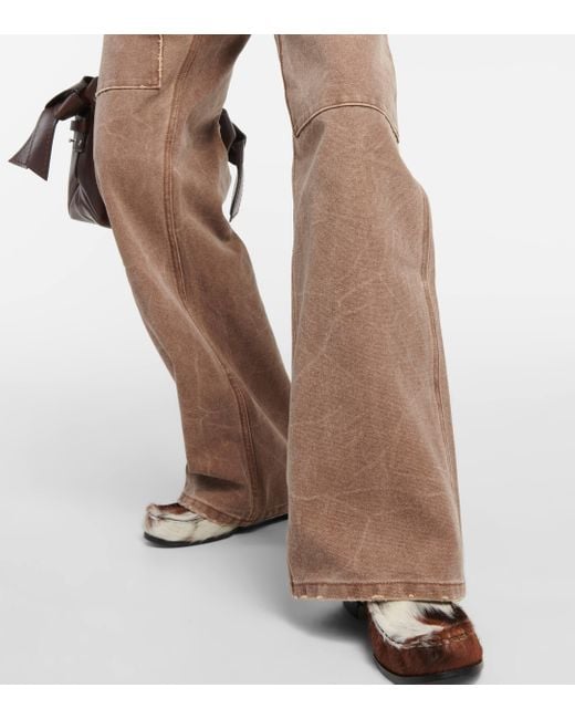 Acne Brown Palma Mid-rise Canvas Straight Pants