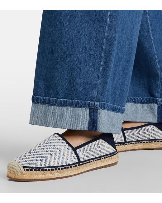 Manolo Blahnik White Espadra Raffia-Effect Espadrilles