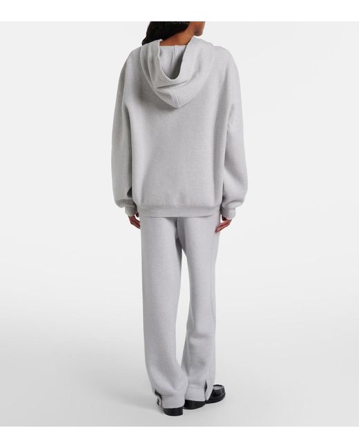 God's True Cashmere Gray Cashmere Straight Pants With Rose Quartz