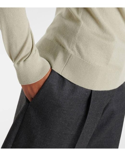 Loro Piana Green Cashmere Turtleneck Sweater