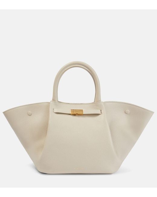 DeMellier London White New York Midi Leather Top-Handle Bag