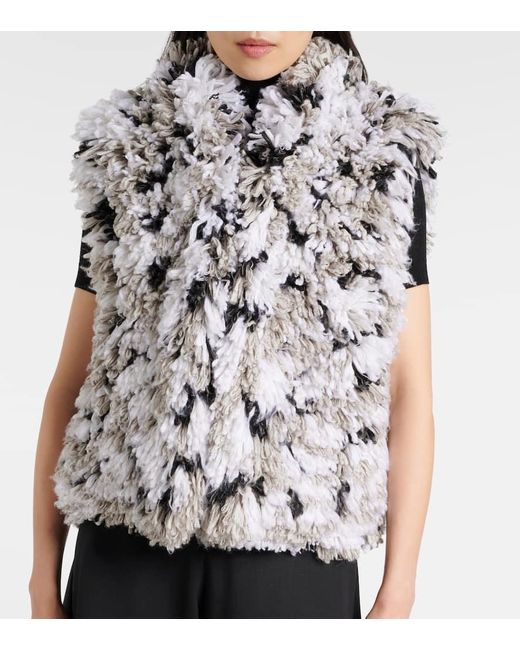 Alaïa Metallic Weste Lynx Aus Faux Shearling
