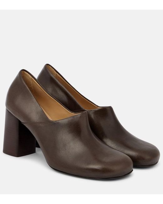 Lemaire Brown Anatomic 80 Leather Pumps